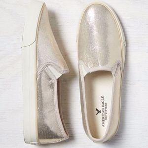 American Eagle Outfitters | Metallic Slip On Shoes